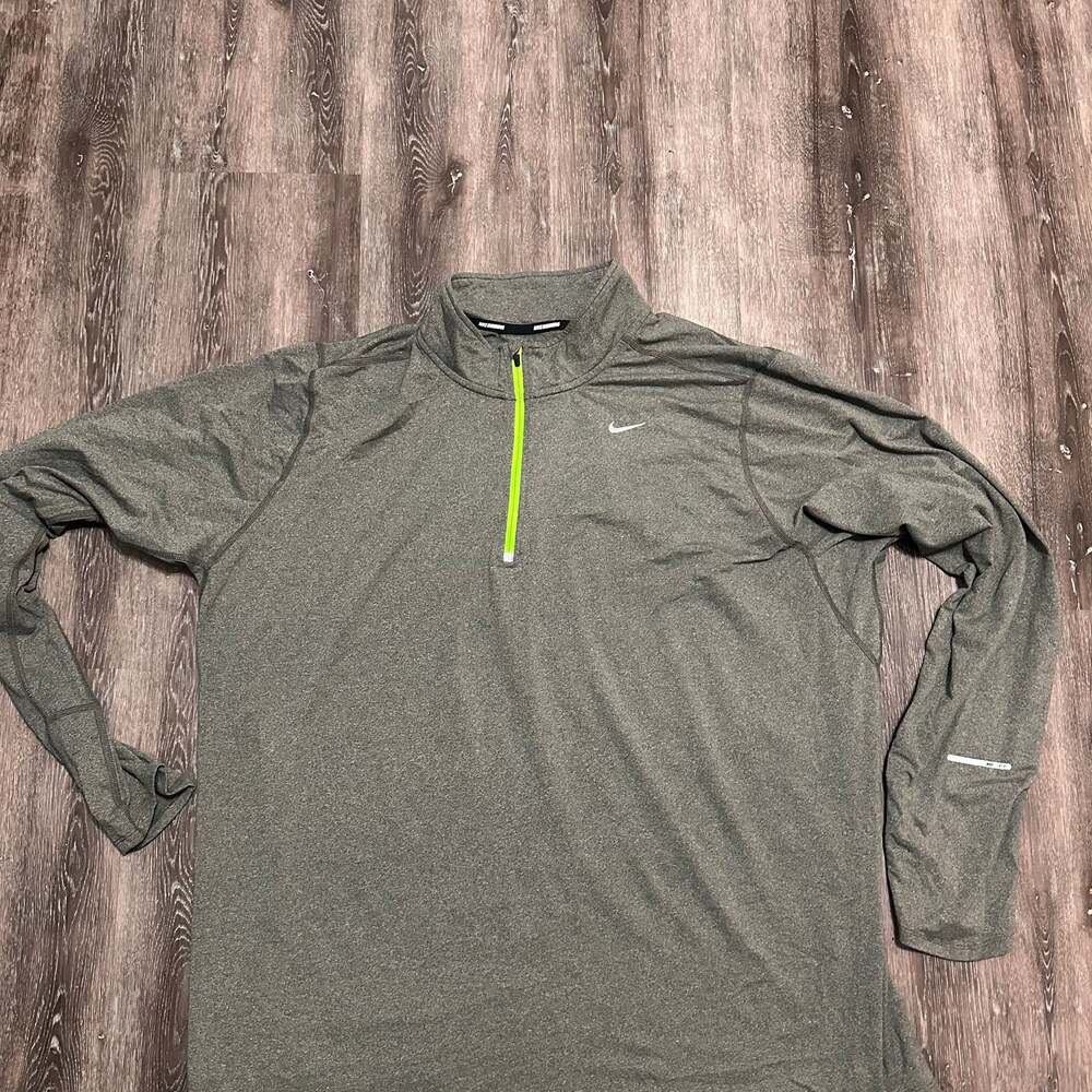 Nike Men's Gray Dri-Fit Element Quarter Zip Running Pullover